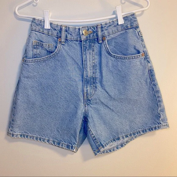 ZARA High Waisted Light Wash Denim Shorts - Picture 8 of 8